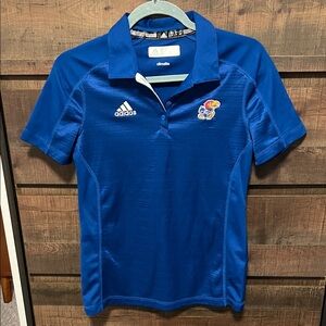Adidas Women’s Royal Blue Polo with Jayhawk Logo
